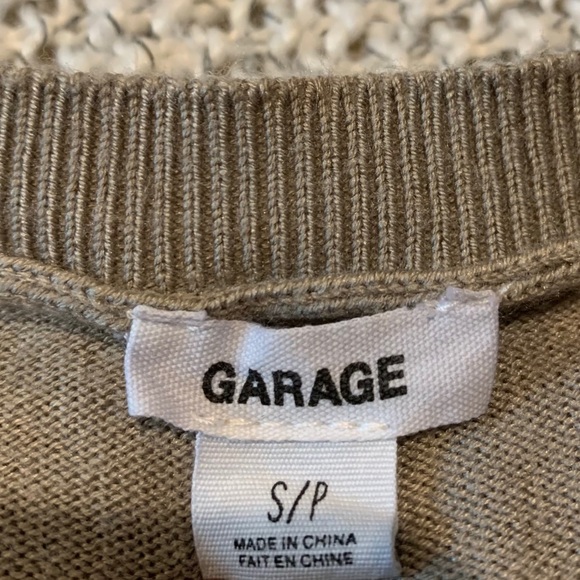 Garage Cold Shoulder Olive Green Light Sweater - Picture 6 of 10